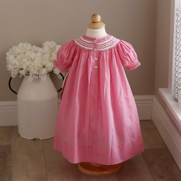 Strasburg Dress Smocked Pink Bishop Girls Special Occasion Limited Edition NWT - Picture 3 of 5